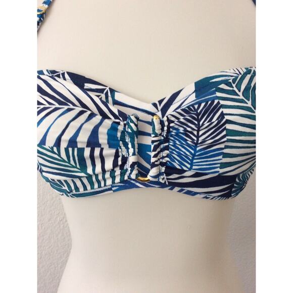 Bleu Rod Beattie Bikini Top Halter Tropical Blue Swimwear - Picture 2 of 10